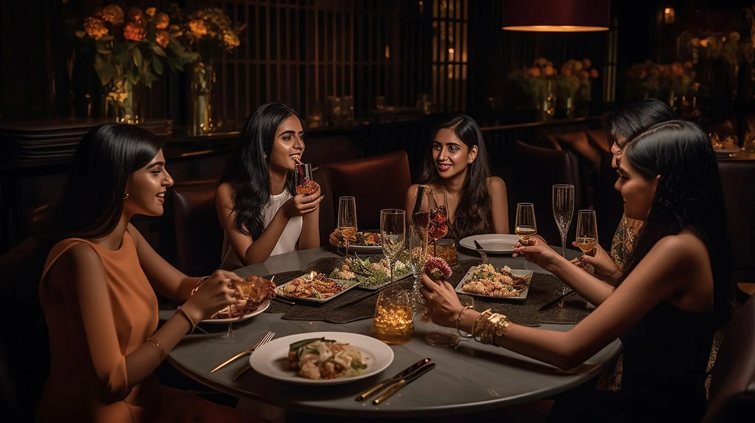 Modern Cafe Interior with Dining Setup – La Social Greater Noida